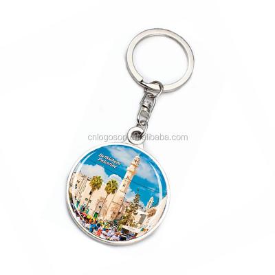 China Sustainable Custom Epoxy Souvenir Gift Custom Made Palestine Key Ring for sale