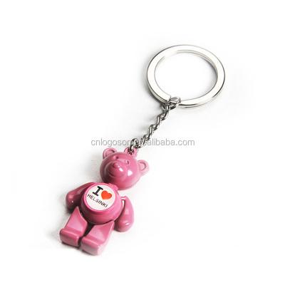 China Souvenir Logoson 3d Key Chain Teddy Bear Key Ring Car Key Holder Key Chain Holder for sale