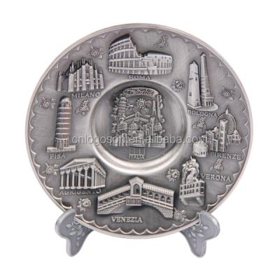 China Worldwide Italy Tour Souvenirs Pisa Roma Venice Bologna Souvenir Metal Plate Dish Tour Decoration for sale