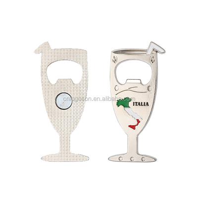 China Desktop ITALY Metal Pos Cup Opener Custom Magnetic Tumbler Shaped Bottle Opener With Magnet for sale