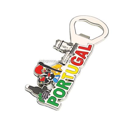 China Shape Key Chain Bottle Opener Popular Custom Wholesale Portugal Stack Magnetic Bottle Opener for sale