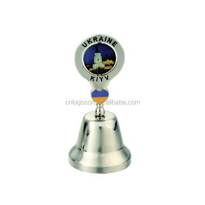 China Custom Handmade Dinner Bell Dull Nickel Souvenir Dinner Bell Europe Ukraine Bell for sale