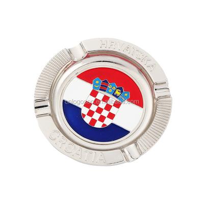 China Art High Quality Croatia Hrvatska Metal Souvenir Engraved Custom Ashtray for sale