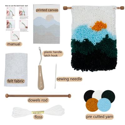 China DIY Dresser Mesh Canvas with Latch Hook Kit Rug Yarn Kit Blue one for sale