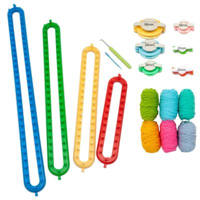 China Long Durable Knitting Loom Set with Crochet Needle Kit Blanket Scarves Hat Socks Knitter 4 Looms for sale