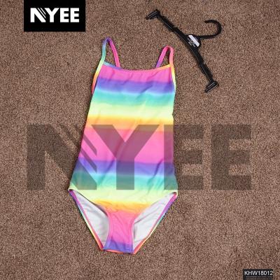 China Anti-UV Gradient Color Design One-Piece Child Bikini Swimwear Little Girls Monokini Suit Kids Beach Wears for sale