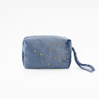 China Fashoion 2022 New Bling Bronzed Star Velvet Makeup Star Anise Bag Purses For Women Makeup Bag Can Add Logo for sale