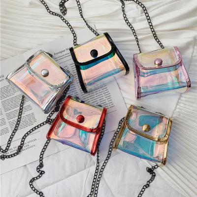 China Fashion little girl bags glitter backpack kid jelly Clear laser crossbody bag Jelly shoulder bag for sale