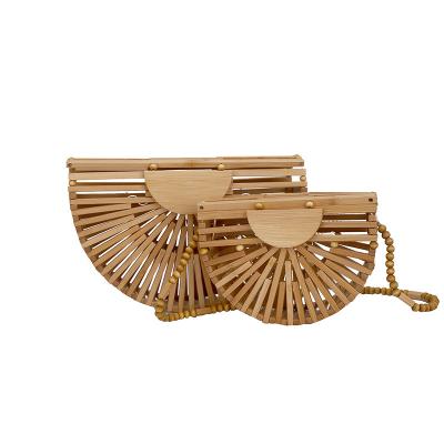 China Others 2022 High Quality Drop Shipping Beach Half Moon Small Jelly Bags For Ladies Shoulder Purses Mini Women Summer Bag Bamboo Handbag for sale