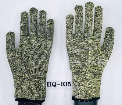 China Aramid Anti-Slip Fiber Knitted Cut Resistant Protective Gloves Wire Knitted Protective Gloves for sale