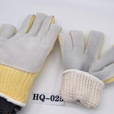 China Light Industry Cut Resistant Para-Aramid Fire Resistant Gloves Heat Resistant Work Gloves Leather Reinforced Gloves for sale