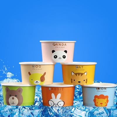 China Disposable Custom Paper Yogurt Cups Plain Logo Pe Coated Paper Cups For Frozen Yogurt for sale