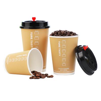 China Supplier Disposable Custom Logo Paper Cup Reusable Double Wall Paper Cup With Lid for sale