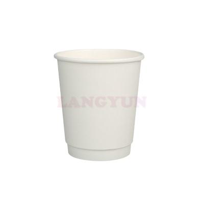 China Recyclable Take Out Disposable Milkshake Coffee Cups Disposable Paper Double Wall Paper Cup With Lid for sale