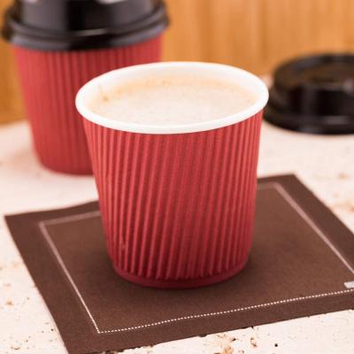 China Hot Sale Factory Biodegradable Coffee Insulated Disposable Maker Corrugated Ripple Wall Paper Cups For Coffee for sale