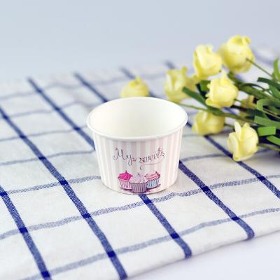 China Disposable Ice Cream To Go Ice Cream Cup / Yogurt Paper Cup With Ice Cream Paper Cup With Spoon And Lids for sale