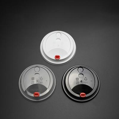 China Wholesale Non Spill Black White Cold Drinks PP Clear Disposable Plastic Milktea Cup Lid for sale