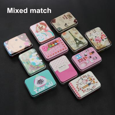 China Small Tin Box Square Tin Box Metal Rust Proof Metal Tin Box Cosmetic Gift Card Postcard Iron Packing Box for sale