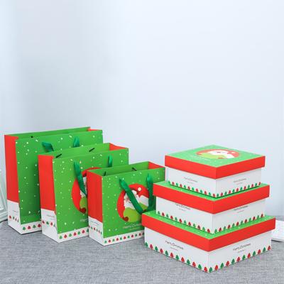 China Recyclable Christmas Factory Custom Christmas Packaging Gift Christmas Handbags Packaging Paper Gift Boxes for sale