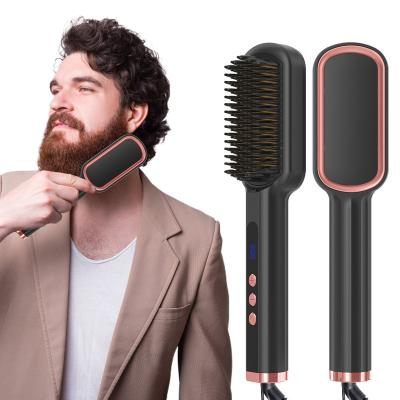 China Outdoor Factory Sale Direct Hair Straightener Comb 45W New Men's Dry And Wet Beard Shaping Straightening Comb for sale