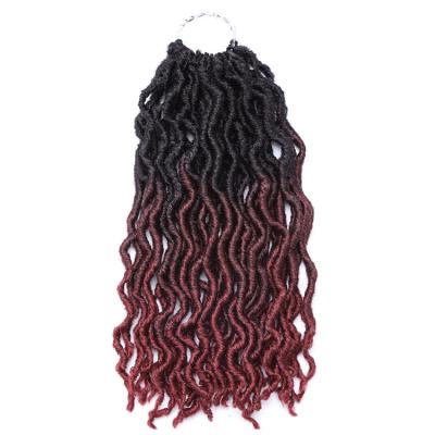 China Water Wave Ombre Water Goddess Goddess Faux Locs Afro Hair Synthetic Gypsy Curly Weave One Piece Crochet Clip In Hair Extension 16 inch Gypsy Locs for sale