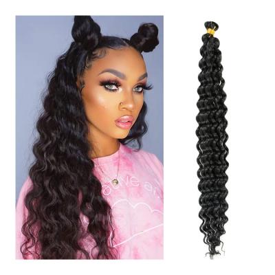 China Free Sample 1B/630 20Inch Top Quality African Braiding Twist Hair Deep Wave Crochet Synthetic Braiding Hair Extension Loose Deep Wave Hair Extensions for sale