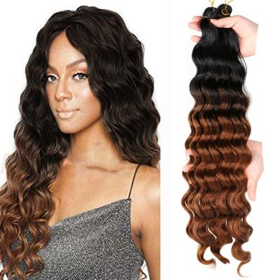 China Wholesale Colored Best Quality Hign Deep Wave Twist Fiber Hair Spring Twist Deep Wave Twist Braiding Loop Crochet Synthetic Braiding Hair Wxtension for sale