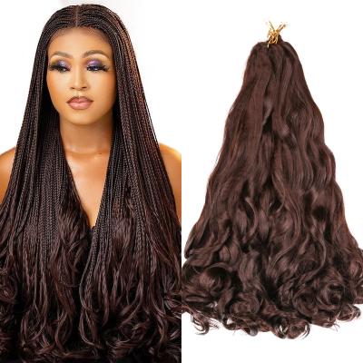 China Loose Wave Ombre Braiding Hair 22Inch 75G 150G 3 Color Bundles Silky Synthetic Hair Extensions French Loop Braiding Hair Easy Braiding Hair Wholesale for sale