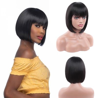 China Silky Straight Wave Amir Short Pixie Cut Wigs For White Women Synthetic Hair Afro Kinky Curly Short Bob Wigs With Hair Bangs for sale