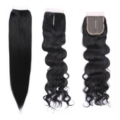 China Cheap Straight 4X4 Body Wave T Part Bundle Synthetic Deep Wave Body Wave Hair With Bundles And Closure Set Lace Closures for sale