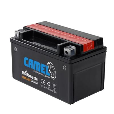 China Camel YTX6.5-BS Motorcycle Batteries Vrla 12v Lead Acid Batteries For Bajaj TV 02 (E10) for sale