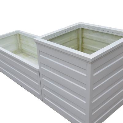 China Waterproof Outdoor Fiberglass Planters Long Rectangular Box Garden Flower Pot for sale