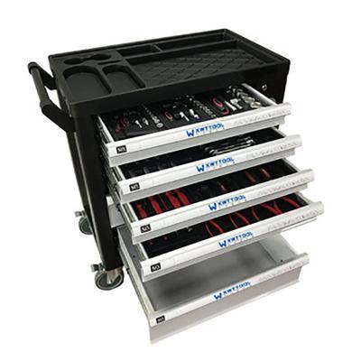 China Metal Tool Box Tool Storage Box Trolley with 166pcs Car Repair Tool Kit 85x46x90CM for sale