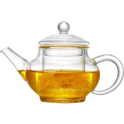 China Viable Direct Supply High Borosilicate Factory Coffee Heat Resistant Glass Teapot For Office for sale