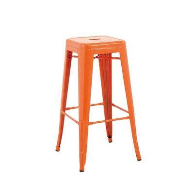 China Metal Restaurant Good Quality Furniture Backless Bar Stools Modern Stackable High Tolix Commercial Industrial Bar Stool for sale