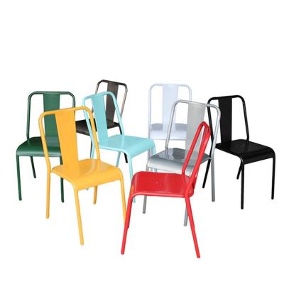 China Hot Selling Modern Furniture Colorful Powder Coating Metal Restaurant Dining Chair for sale