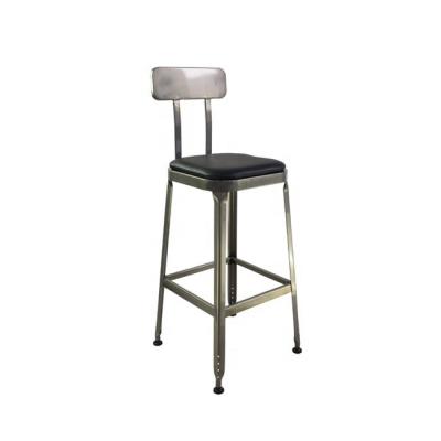 China Good quality bar stool bar counter furniture metal bar chair with leather cushion seat high back bar stools for sale