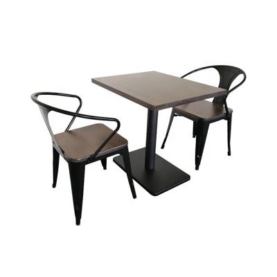 China Restaurant Chair Dining Furniture Metal Wood Restaurant Chair And Table Sets for sale