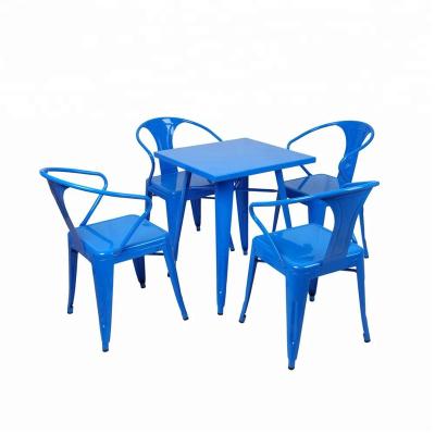 China SM-T1101 Dining Room Furniture Simple Structure Metal Tolix Table Restaurant Easy Dining Table for sale