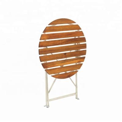 China Easy Carry Outdoor Garden Furniture Round Wooden Coffee Table for sale