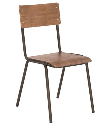 China Modern stackable battersea fold furniture SM-W1075A wood frame and metal frame chairs for restaurant dinner and canteen for sale