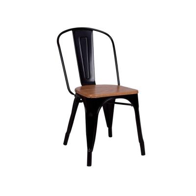 China Hotsell Modern Design Stackable Stackable Restaurant Dining Chair With Timber Seat for sale