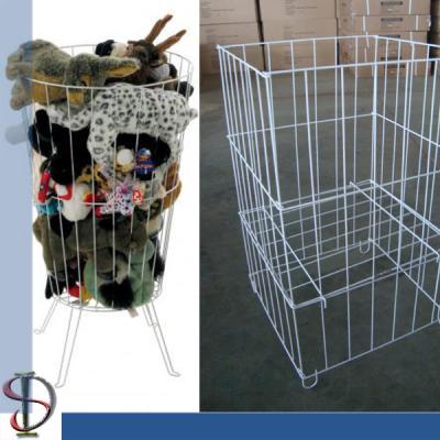 China Metal Bin Display Rack for  Plush toys/ White TOY PET CARRIER / wire square bin for sale