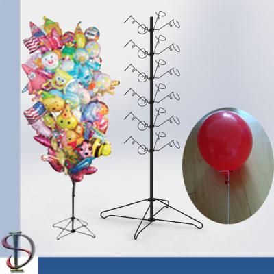 China Balloon Tree Stand  with metal hooks / metal display rack with folded base / POP display stand for sale