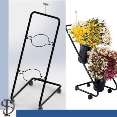 China Floral Stand Display Stand /2 bunches flower metal step tiers display rack / POP display stand for sale