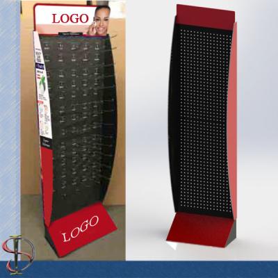 China Metal Pegboard Display Rack / POP display stand / mult-hooks display stand / brand merchandiser display rack for sale