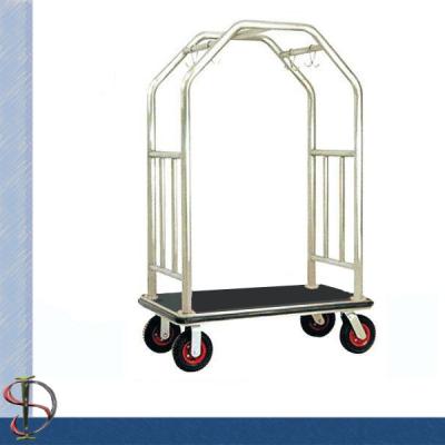 China Bellman Cart / Heavy-Duty Luggage Cart / Metal Luggage Trolley / Hotel Luggage Cart for sale