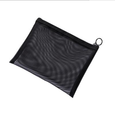 China Wholesale Black Cosmetic Bag Luxury Custom Small Mesh Bag Fashion Mesh Cosmetic Bag for Women for sale