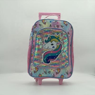 China Cute Fashion Children Trolley Bag Trolley School Bag Trolley Bags For Girls for sale