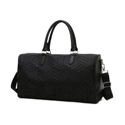 China Fashionable TPU Duffel Bag Black Gym Duffel Bag Geometric Travel Duffel Bag for sale